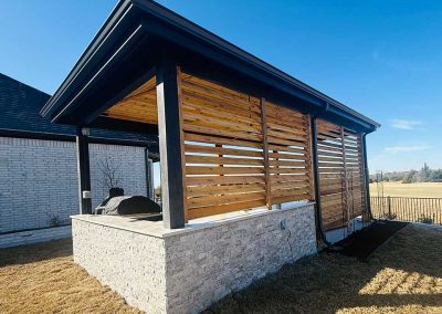 Painted Cedar Patio Cover Privacy Screen 2